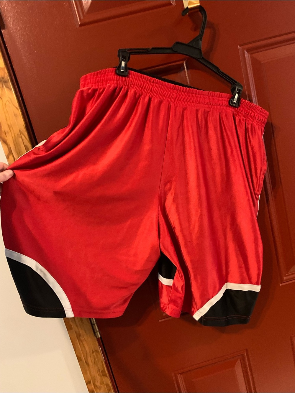 Zone Pro Red Athletic Shorts with Black & White Trim